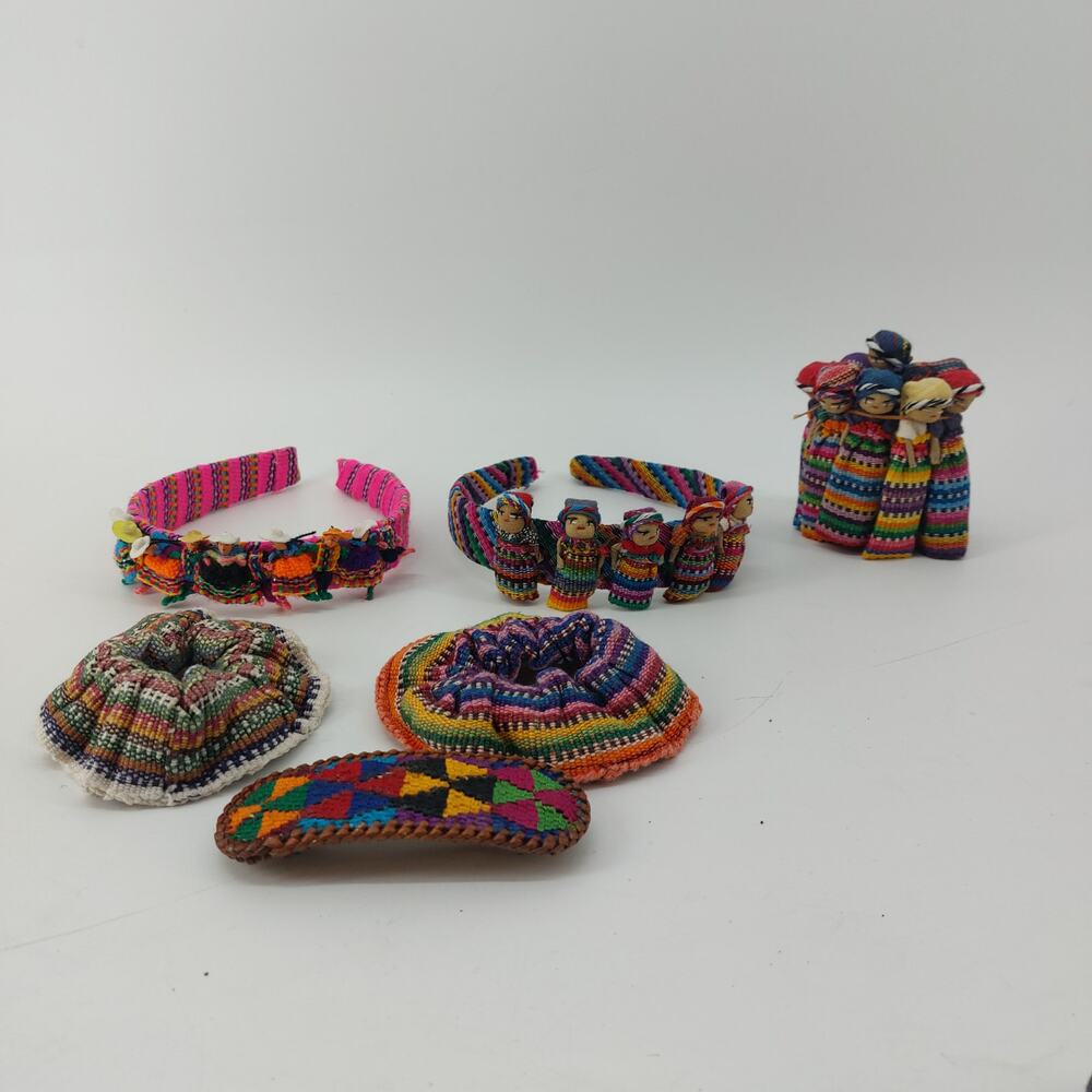 Guatemala Head Bands Hair Clips Accessories Handmade Dolls Fiesta Festival